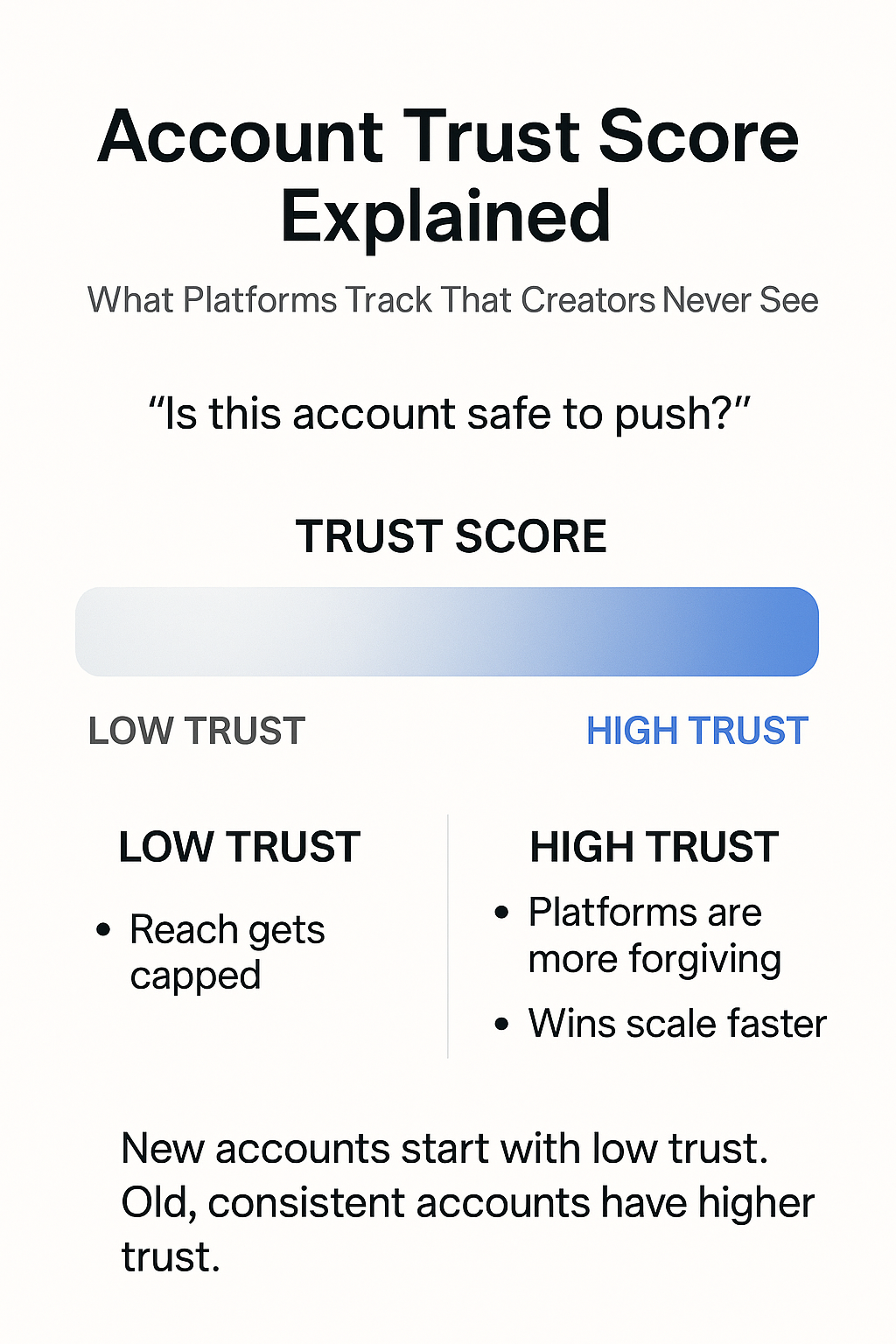 Low trust vs high trust account reach